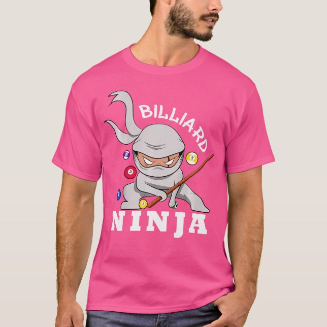 Billiard Ninja Funny Pool Billiards Boy T-Shirt (Front)