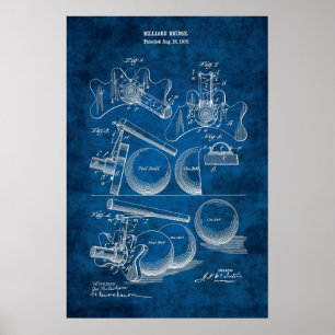 Billiard Patent Art #14 Pool Room Decor 