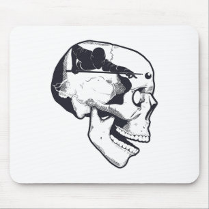 Billiard Player Brain Skull Billiards Table Rack C Mouse Mat
