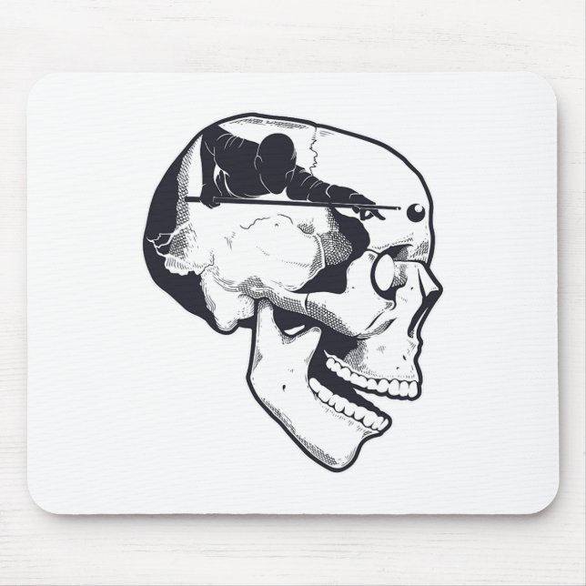 Billiard Player Brain Skull Billiards Table Rack C Mouse Mat (Front)