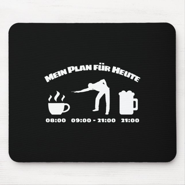Billiard Player Daily Schedule For Billiards And S Mouse Mat (Front)