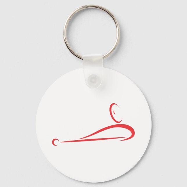 Billiard Player Icon Key Ring (Front)