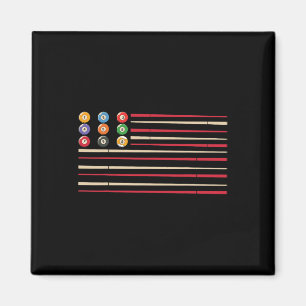 Billiard Player Us Flag Pool Snooker  Magnet