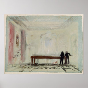 Billiard players at Petworth House, 1830 Poster