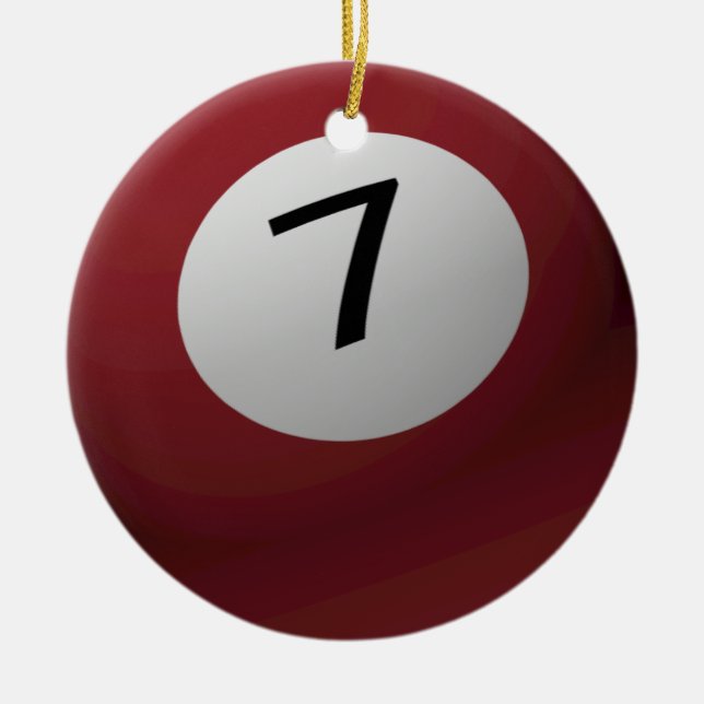 BILLIARD / POOL  BALL CHRISTMAS ORNAMENT 7 (SEVEN) (Front)