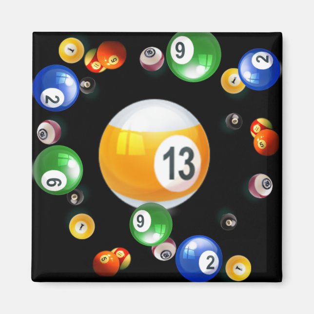 Billiard Pool Balls Magnet (Front)
