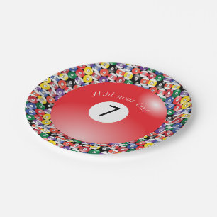 Billiard Pool Balls Solid Number Seven Paper Plate