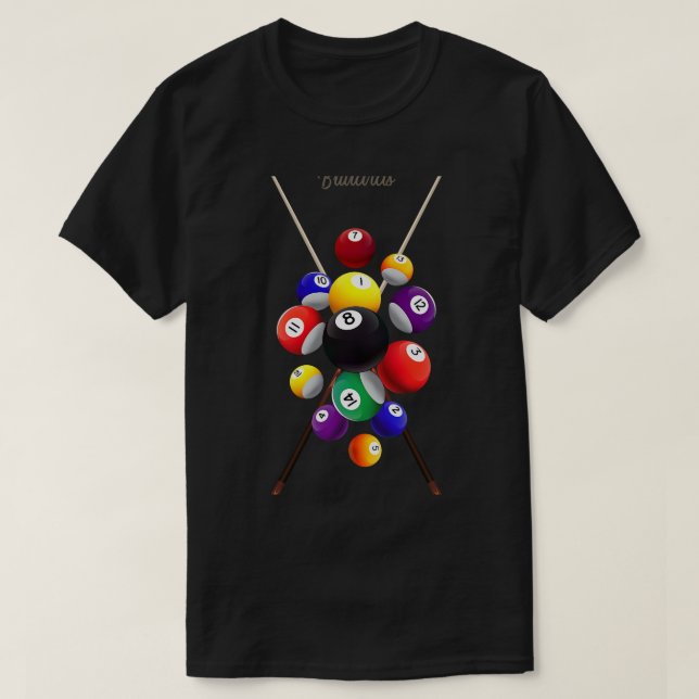 Billiard Pool Billiards T-Shirt (Design Front)