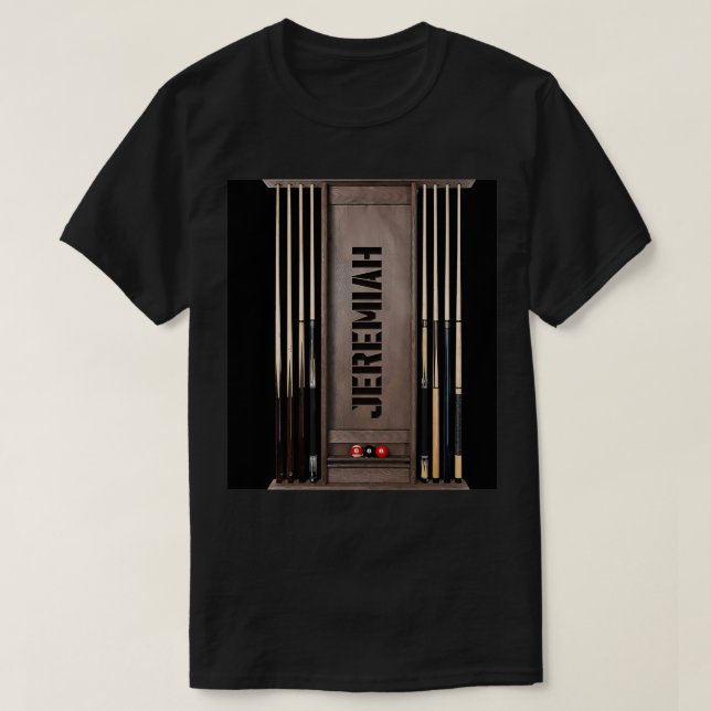 Billiard Pool box Wood Pool Sticks T-Shirt (Design Front)