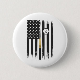 Billiard Pool Player Billiards Table Usa Us Americ 6 Cm Round Badge