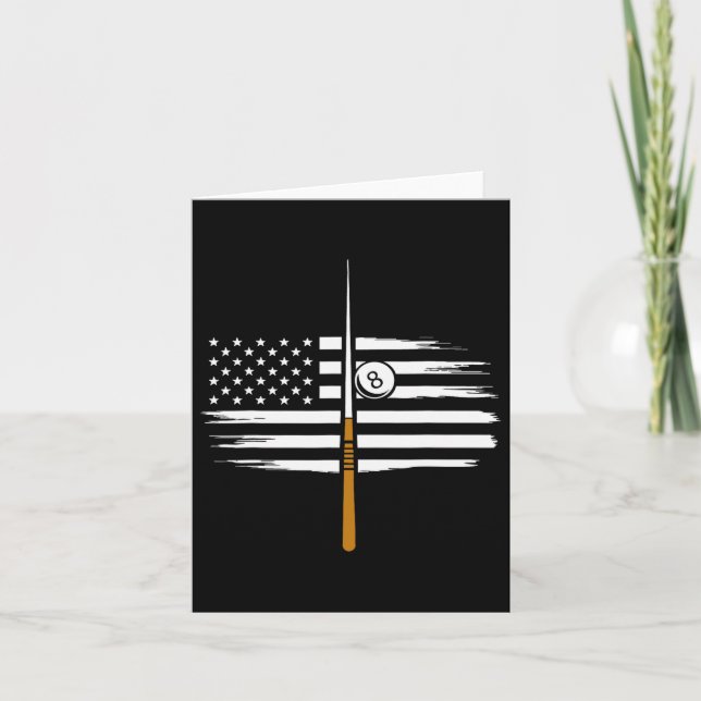 Billiard Pool Player Billiards Table Usa Us Americ Card (Front)