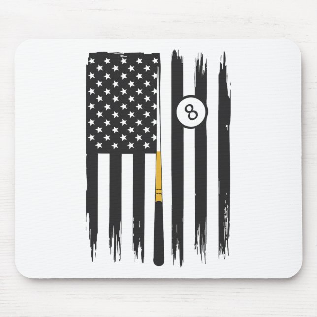 Billiard Pool Player Billiards Table Usa Us Americ Mouse Mat (Front)