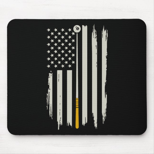 Billiard Pool Player Billiards Table Usa Us Americ Mouse Mat (Front)