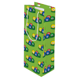 Billiard Pool Snooker Balls Pattern Wine Gift Bag