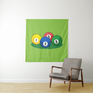 Billiard Pool Snooker Balls Tapestry