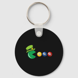 Billiard Pool St Patricks Day Retro Game Key Ring