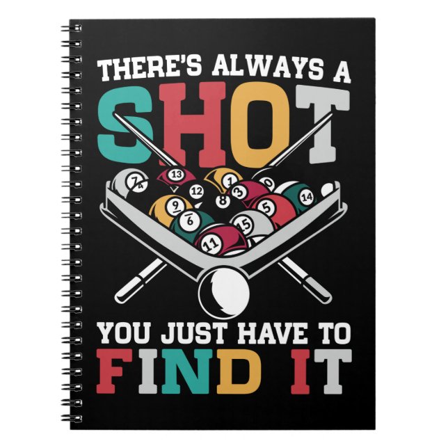 Billiard Quote Funny 8 Ball Player Notebook (Front)