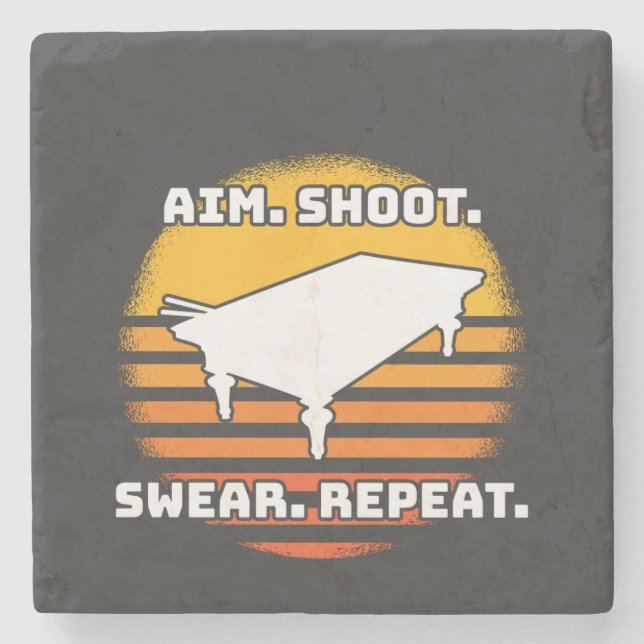 Billiard Retro Vintage Stone Coaster (Front)