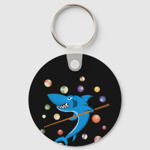 Billiard Shark 8 Ball Player Pool Table Cue Stick Key Ring