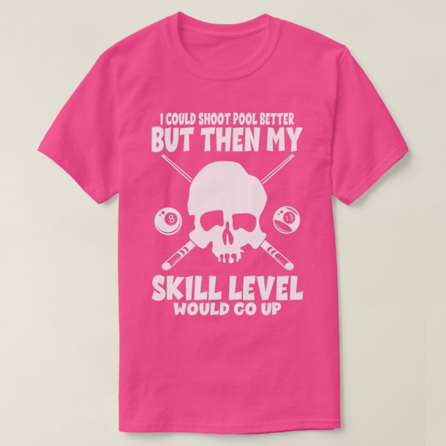 Billiard Skull 8ball pool billiard player T-Shirt (Design Front)