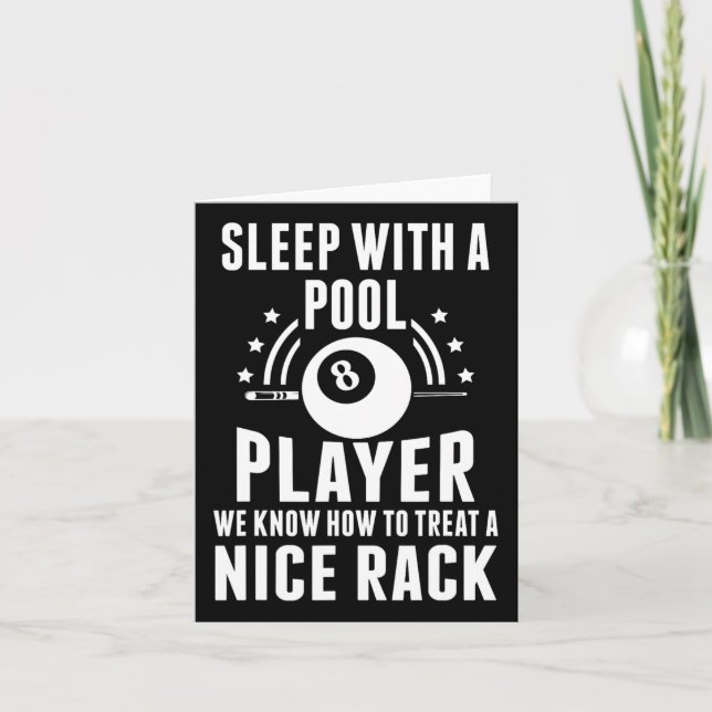 Billiard Sleep With A Pool Player Funny Billiards  Card (Front)