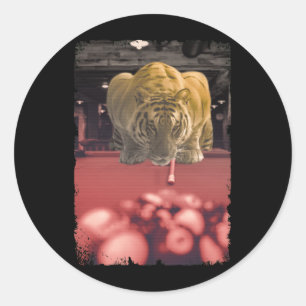 Billiard Snooker Cue Sports Tiger Pool Player Classic Round Sticker