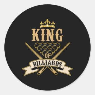 Billiard Snooker Lovers -king Of Billiards Classic Round Sticker