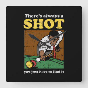 Billiard Snooker Retro Square Wall Clock