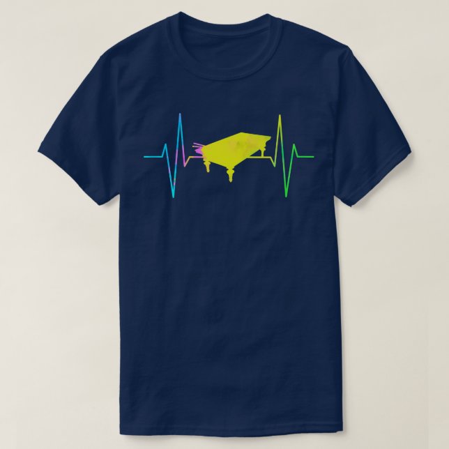 Billiard Table Heartbeat 1 T-Shirt (Design Front)