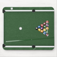 billiard table with pool balls