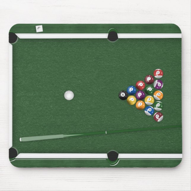 billiard table with pool balls mouse mat (Front)
