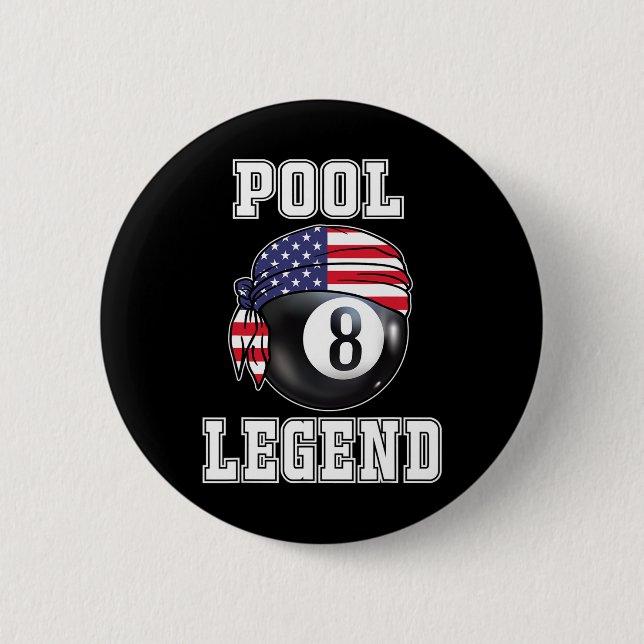 Billiard Team 8 Ll Pool Game Player Gifts For Pool 6 Cm Round Badge (Front)