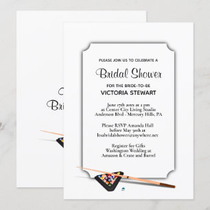 Billiard Theme Bridal Shower Invitation 
