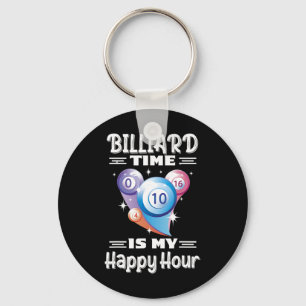 Billiard Time Happy Hour With Billiard  Key Ring
