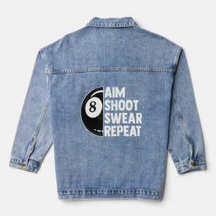 Billiard Tournament 8 Ball Pool  Aim Shoot Swear R Denim Jacket