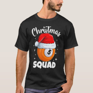 Billiards 5 Ball Christmas Squad Pool Balls Billia T-Shirt