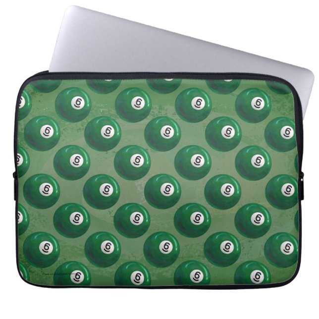 Billiards 6 Ball Pattern Laptop Sleeve (Front)