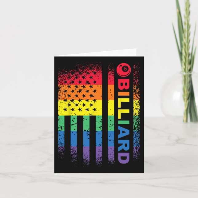 Billiards 8-ball Pool Billiard American Flag - Bil Card (Front)