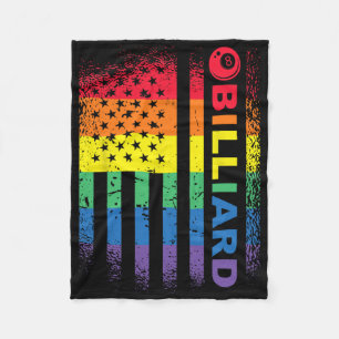 Billiards 8-ball Pool Billiard American Flag - Bil Fleece Blanket
