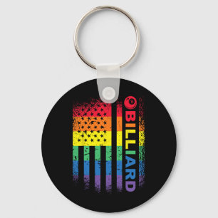 Billiards 8-ball Pool Billiard American Flag - Bil Key Ring