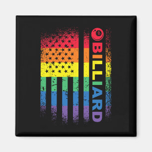 Billiards 8-ball Pool Billiard American Flag - Bil Magnet