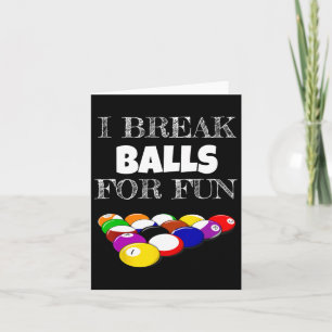 Billiards 8 Ball Pool Player Sarcasm Novelty Humou Card