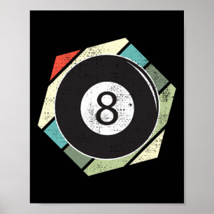 Billiards 8 Ball Retro Love For The Sport Billiard Poster