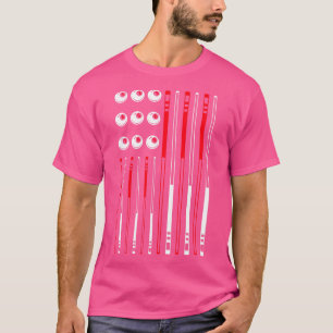 Billiards 9 Ball Pool American Us Flag  T-Shirt