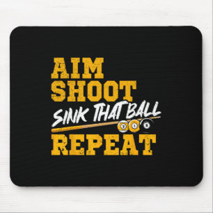 Billiards Aim Shoot Sink That Ball Repeat Pool 8 B Mouse Mat