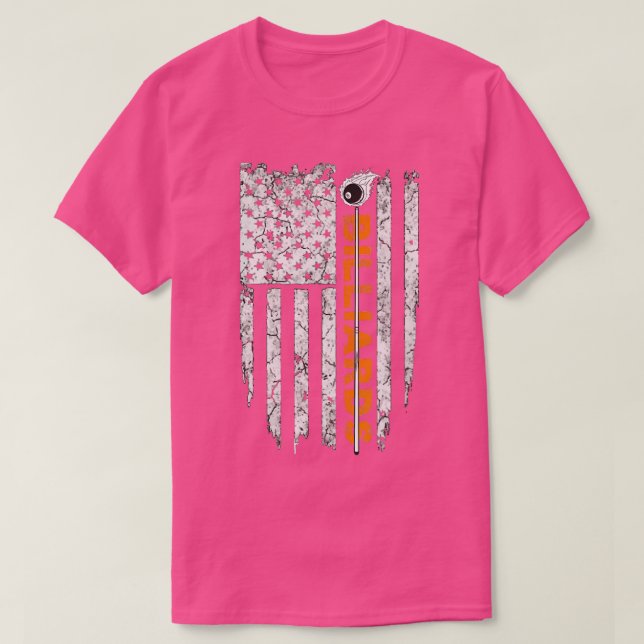 Billiards American Flag  Billiard  s  T-Shirt (Design Front)