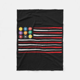 Billiards American Flag Cue Pool Billiard Player G Fleece Blanket