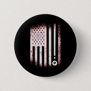 Billiards American Flag Usa Pool Players And Billa 6 Cm Round Badge