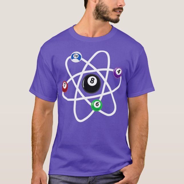 Billiards Atom Science  8Ball Pool Lovers T-Shirt (Front)