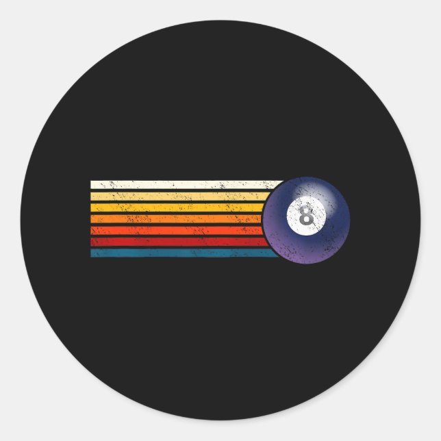 Billiards Ball Eight Pool Table Snooker Pyramid Classic Round Sticker (Front)